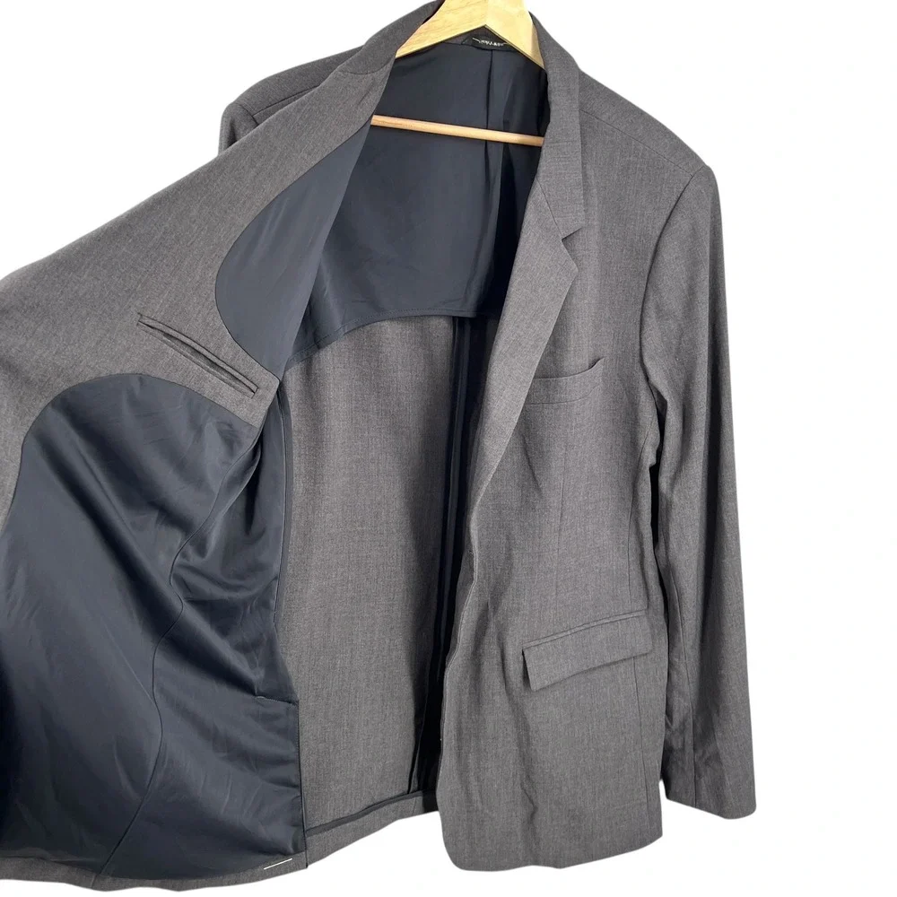 Ministry of Supply Gray‎ Stretch Blazer Jacket Mens 46 Two Button Tech Fabric